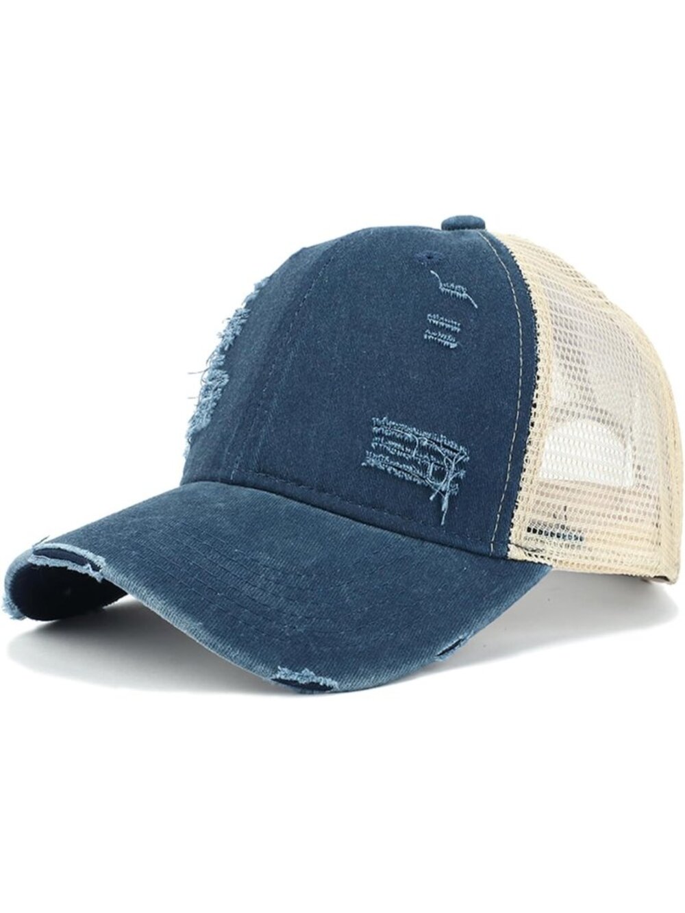 Unisex  Distressed Blue Rucker Hat Adjustable Sportswear Baseball Cap